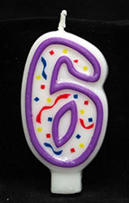 Purple and White Number Birthday Candles