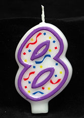 Purple and White Number Birthday Candles