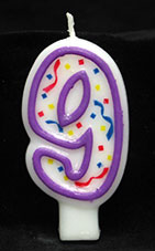 Purple and White Number Birthday Candles