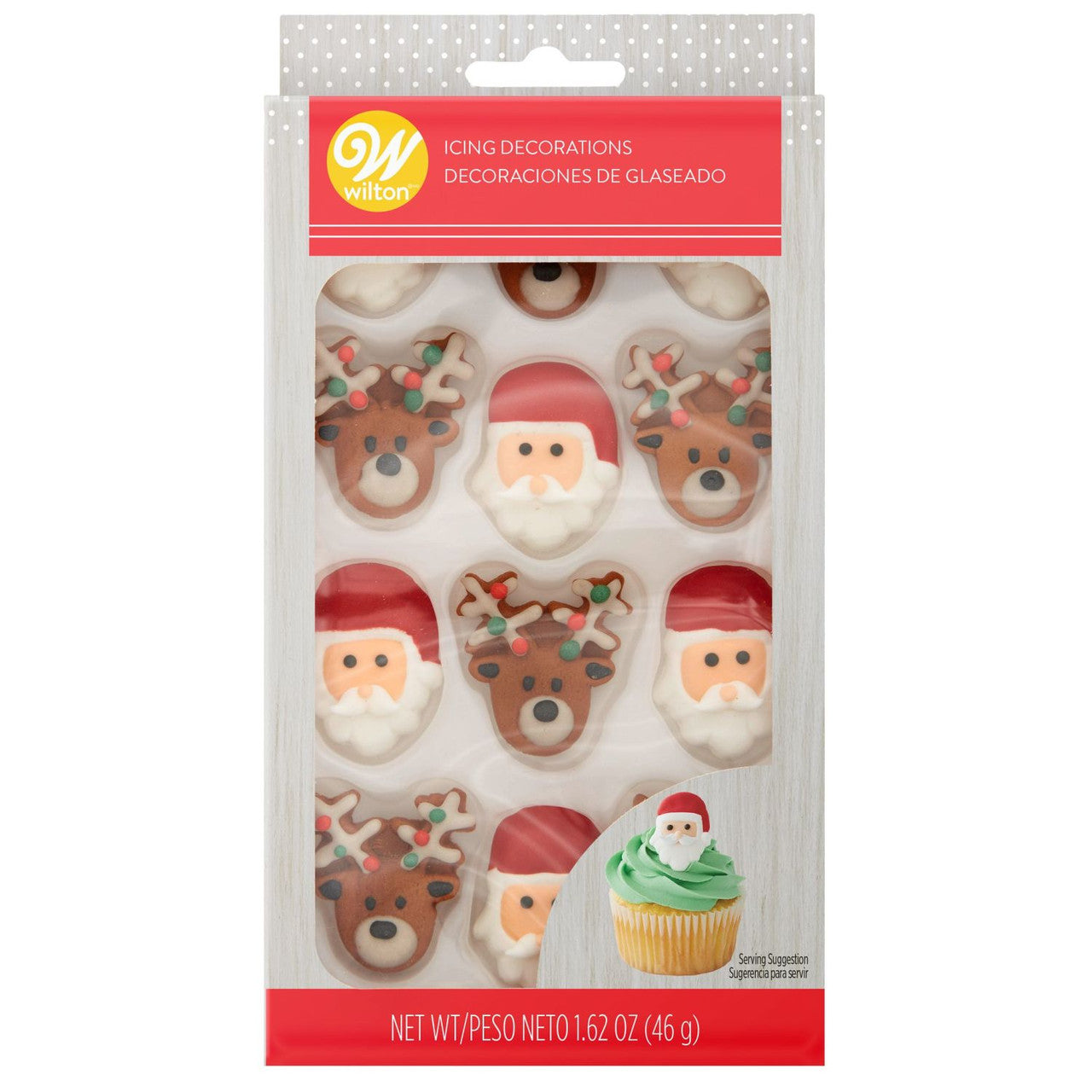 Santa & Reindeer Royal Icing Decorations, 12ct.