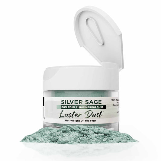 Silver Sage Luster Dust, Edible Glitter, Bakell