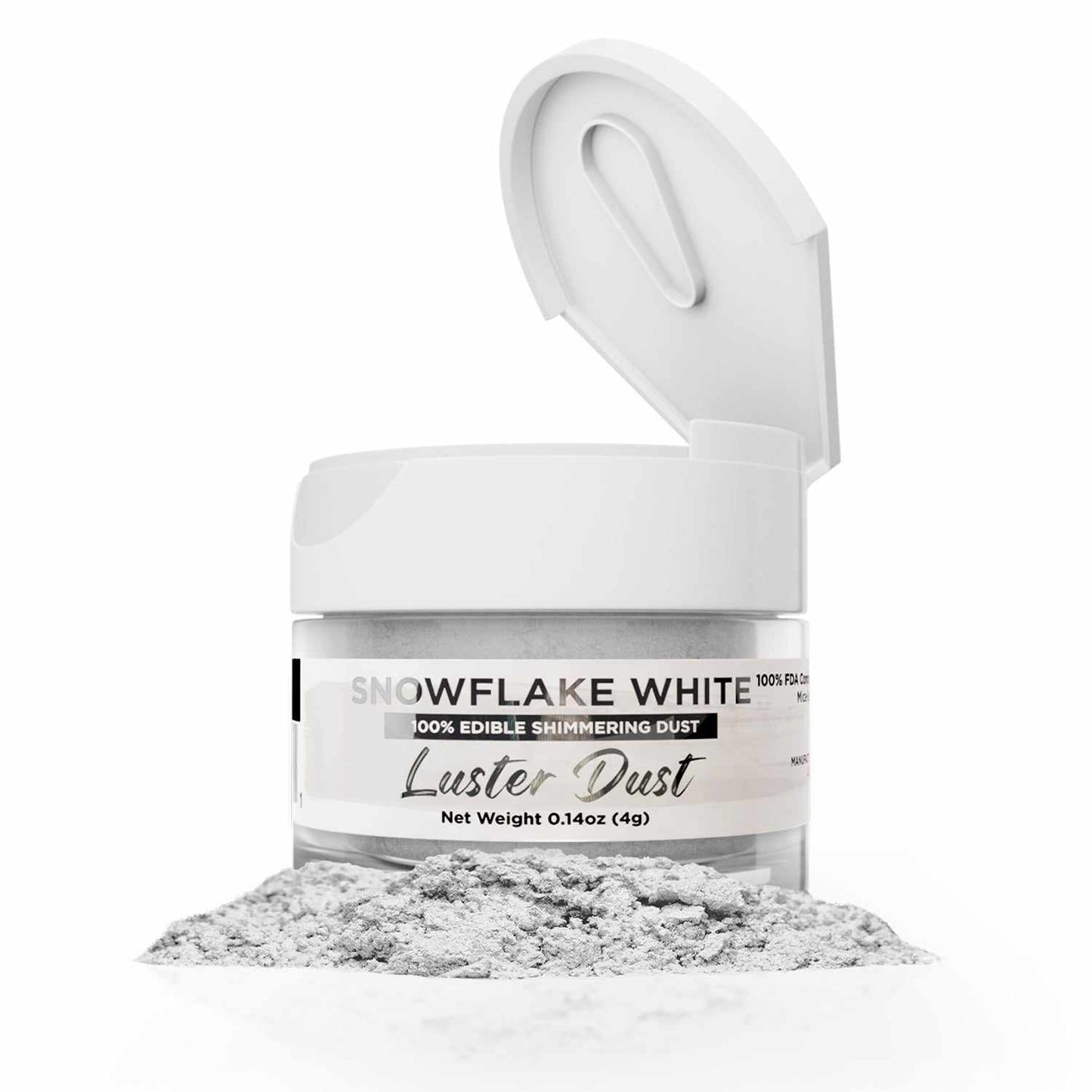 Snowflake White Luster Dust, Edible Glitter, Bakell